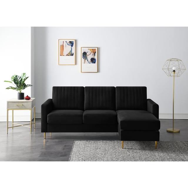 Ecksofa Koda Hykkon Polsterfarbe: Schwarz on Productcaster.