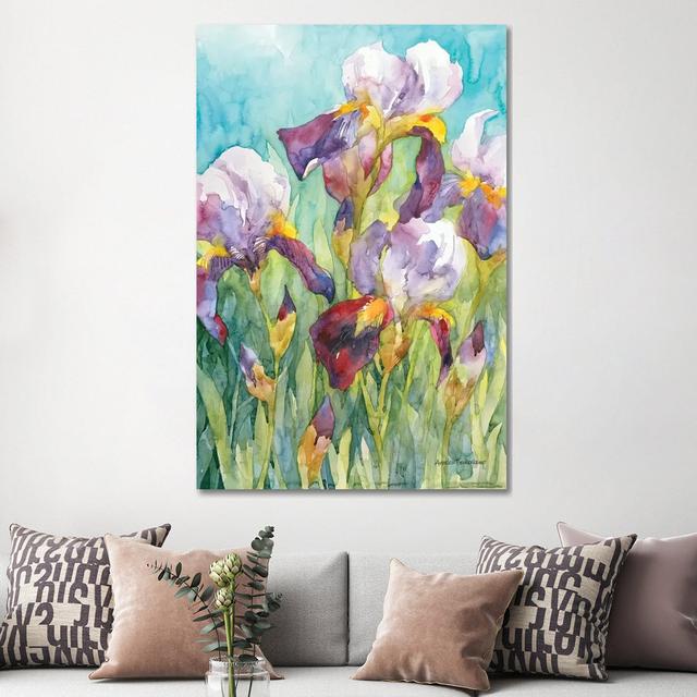 Iris Skies by Annelein Beukenkamp - Wrapped Canvas Painting Rosalind Wheeler Size: 152.4cm H x 101.6cm W x 3.81cm D on Productcaster.