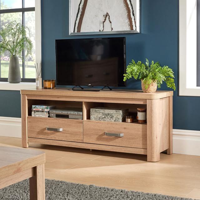 Alekxa TV Stand Marlow Home Co. Overall Entertainment Center Width - Side to Side: 55.11 cm on Productcaster.