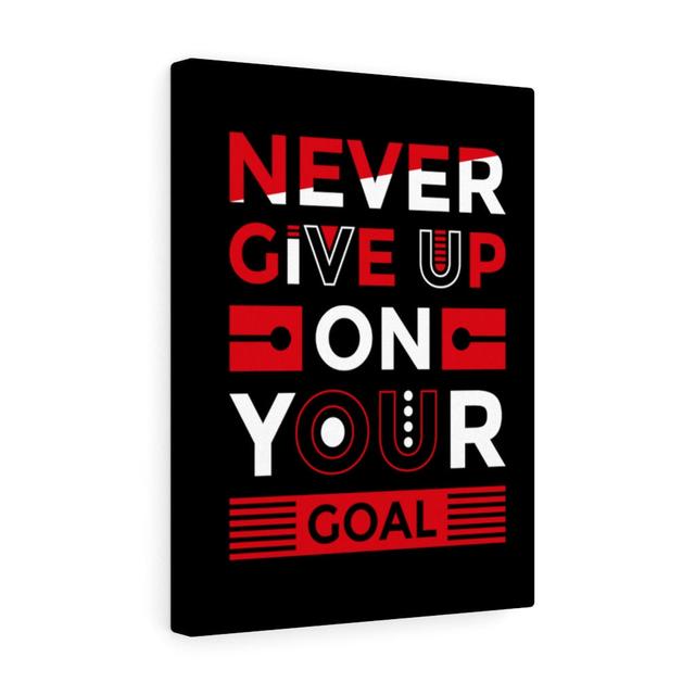 Never Give up on Your Goal - Wrapped Canvas Typography Blue Elephant on Productcaster.