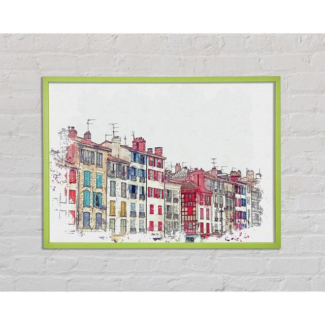 Arrah French Town Splatter - Single Picture Frame Art Prints Ophelia & Co. Size: 42cm H x 59.7cm W x 2cm D on Productcaster.