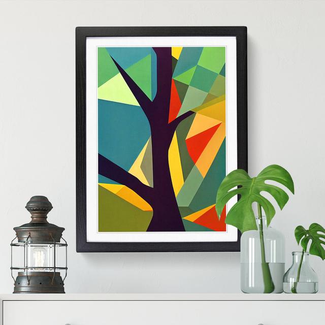 FRM-V0523-2538X Tree Abstract Block Vol.6 - Single Picture Frame Print Metro Lane Size: 64cm H x 46cm W x 2cm D, Frame Option: Oak on Productcaster.