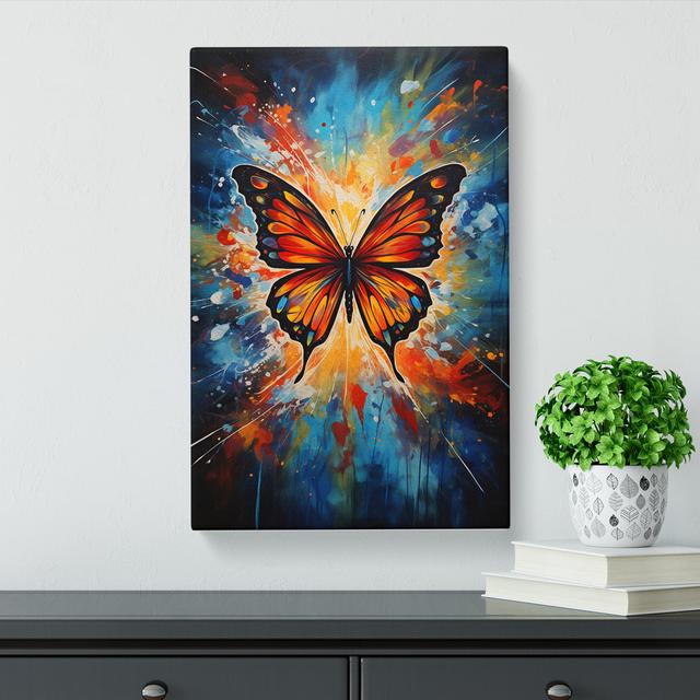 Butterfly Abstract No.2 - Wrapped Canvas Print Brambly Cottage Size: 60cm H x 40cm W x 3cm D on Productcaster.