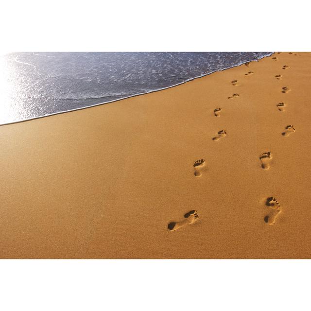 Footprints In The Beach Sand by DNY59 - No Frame Art Prints on Canvas Beachcrest Home Size: 30cm H x 20cm W on Productcaster.