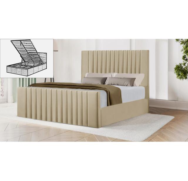 Bastri Storage Bed Brayden Studio Colour: Mink, Size: Super King (180 x 200 cm) on Productcaster.