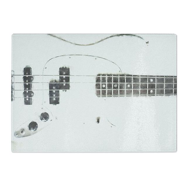 Tempered Glass Bass Guitar Painting Chopping Board East Urban Home Size: 20 cm x 28.5 cm on Productcaster.