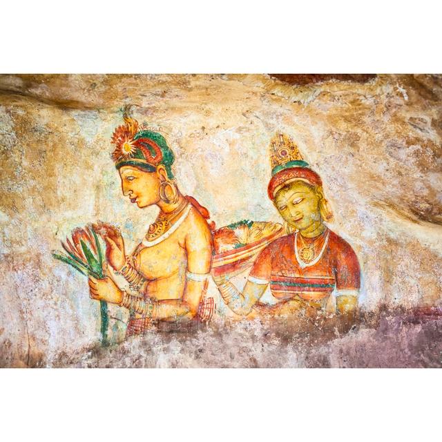 Coulter Ancient Frescoe Of Sigiriya - Wrapped Canvas Photograph Brambly Cottage Size: 61cm H x 91cm W x 3.8cm D on Productcaster.