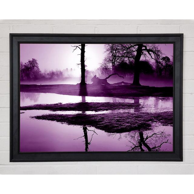 Sunset Forest Waters Purple - Print Ebern Designs Size: 42cm H x 59.7cm W x 1.5cm D on Productcaster.