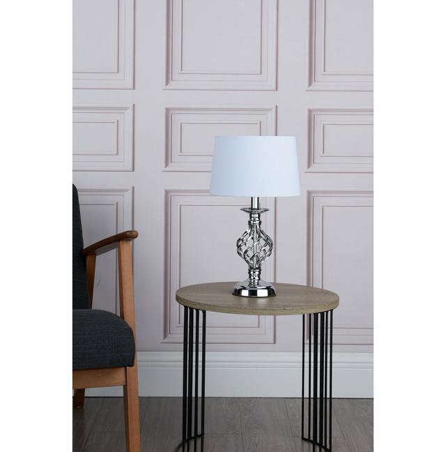 Estelle 43cm Table Lamp Fairmont Park Colour: Polished Chrome/Ivory on Productcaster.