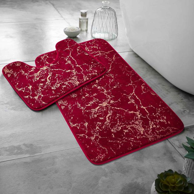 Croci Rectangle Bath Set Metro Lane Colour: Red on Productcaster.