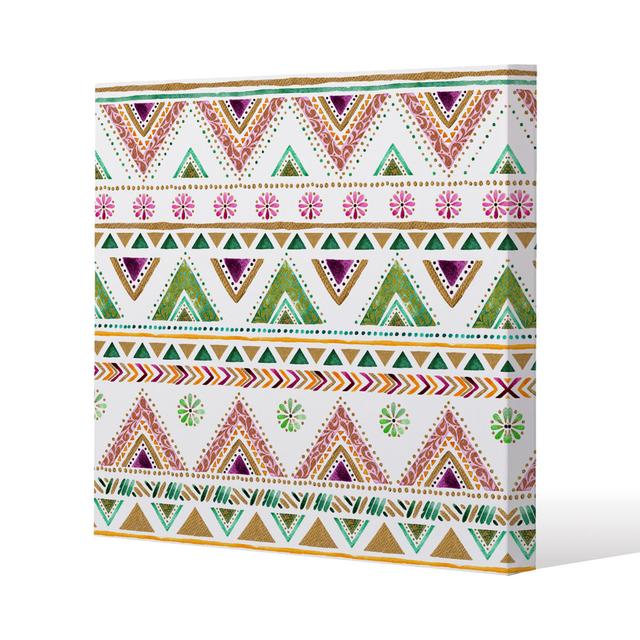 Colorful Striped Gold Style Triangles Canvas Print Andrew Lee on Productcaster.