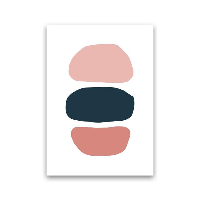 Pink and Navy Abstract Stones 1 by Pixy Paper - Graphic Art Corrigan Studio Format: Unframed, Size: 29.7cm H x 21cm W x 1cm D on Productcaster.