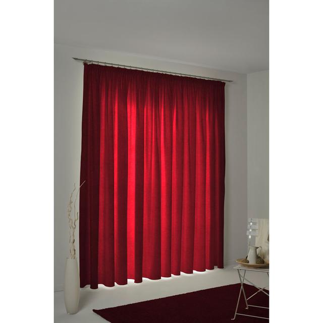 Jaylene Pencil Pleat Room Darkening Single Curtain Marlow Home Co. Colour: Red, Panel Size: 132 W x 245 D cm on Productcaster.