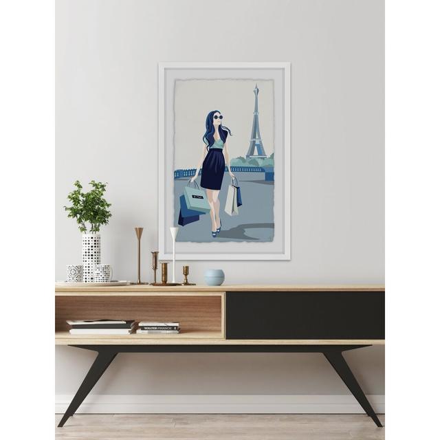 Shopaholic Goes to France - Picture Frame Graphic Art Print on Paper East Urban Home Size: 30 cm H x 20 cm W x 3.81 cm D on Productcaster.