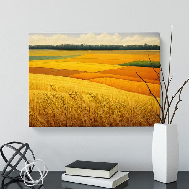 Watercolour Wheat Field Vol.2 - Wrapped Canvas Painting ClassicLiving on Productcaster.