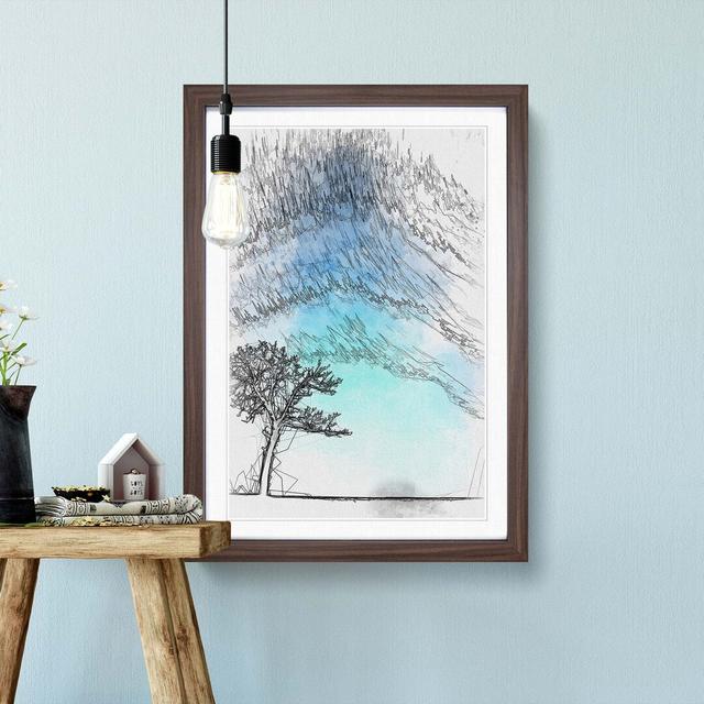 Tree at Dusk in Slovakia in Abstract - Picture Frame Graphic Art Print East Urban Home Frame Option: Walnut, Size: 50cm H x 35cm W x 2cm D on Productcaster.