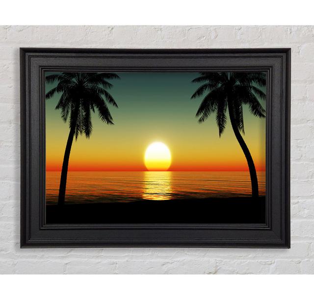 Palm Tree Bliss Framed Print House of Hampton Size: 42cm H x 59.7cm W x 8cm D, Forrmat: Galway Gold/Black Framed Paper on Productcaster.