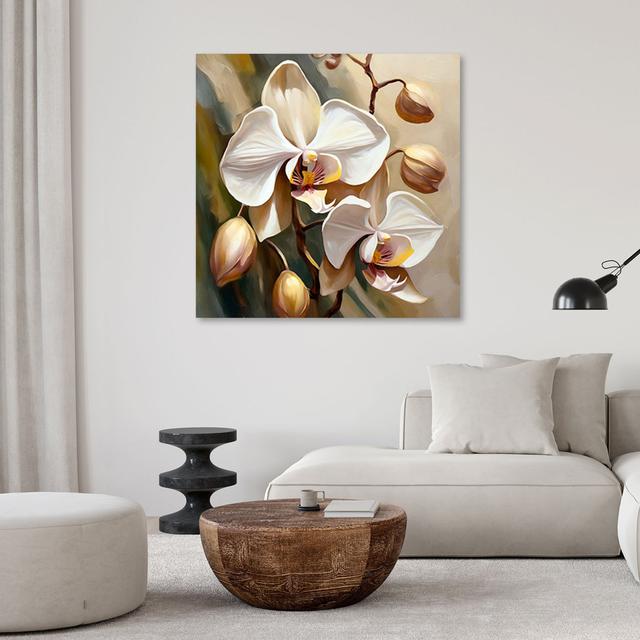 Canvas Print, Orchid Painted Beige - Wrapped Canvas Print Lark Manor Size: 30cm H x 30cm W on Productcaster.