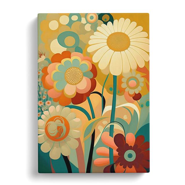 Bold Flowers - Wrapped Canvas Graphic Art Marlow Home Co. Size: 76cm H x 50cm W x 3cm D on Productcaster.