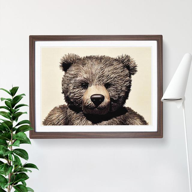 Cool Teddy Bear - Picture Frame Graphic Art Harriet Bee Frame Colour: Walnut, Size: 34cm H x 46cm W x 2cm D on Productcaster.