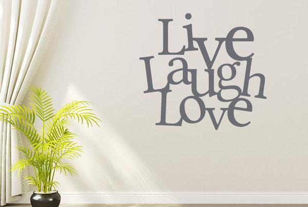 Live Laugh Love Together Wall Sticker 17 Stories Colour: Orange on Productcaster.