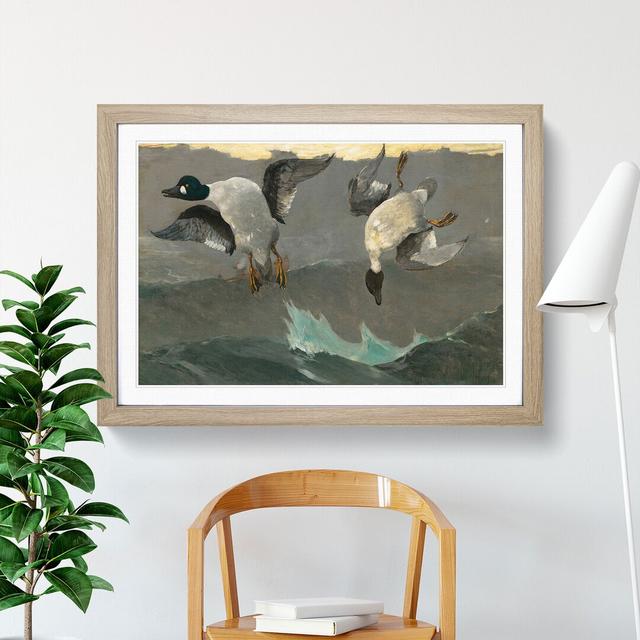 Ducks Right and Left by Winslow Homer - Picture Frame Painting East Urban Home Frame Option: Oak Framed, Size: 27cm H x 36cm W x 2cm D on Productcaster.