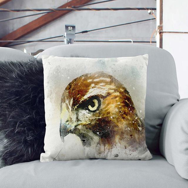 Hawk in Abstract Cushion with Filling East Urban Home Size: 55cm H x 55cm W x 20cm D, Backing Colour: Stone on Productcaster.