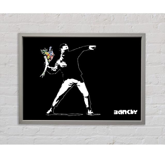 Flower Thrower - Single Picture Frame Art Prints on Canvas Bright Star Colour: Black, Size: 59.7cm H x 84.1cm W x 3.3cm D on Productcaster.