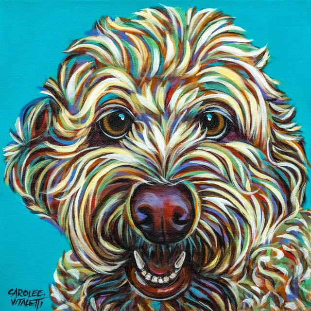 Kaleidoscope Dog IV by Carolee Vitaletti - Wrapped Canvas Painting Rosalind Wheeler Size: 30cm H x 30cm W x 3.8cm D on Productcaster.