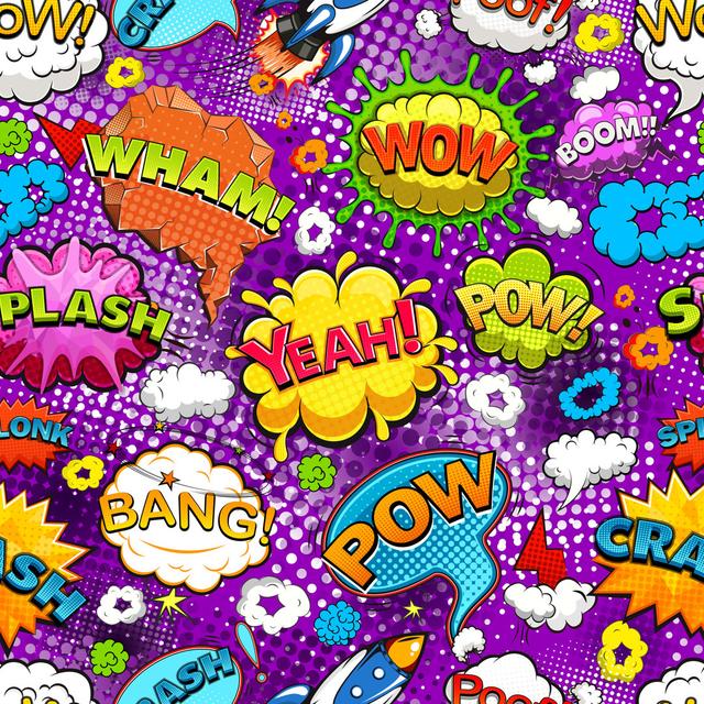 Comic Speech Bubbles Art Happy Larry Size: 122cm H x 122cm W on Productcaster.