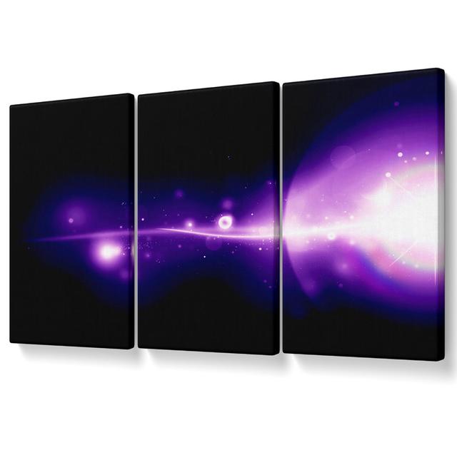 Purple Galaxy - 3 Piece Wrapped Canvas Graphic Art Set Brayden Studio Size: 121.9cm H x 243.8cm W on Productcaster.