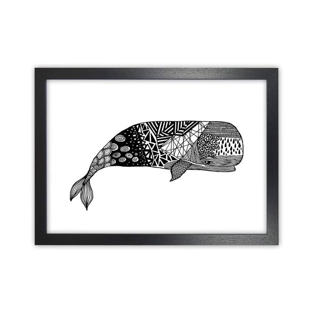 Whale Art Print By Carissa Tanton Highland Dunes Frame Option: Black Framed, Size: 64cm H x 88cm W x 3cm D on Productcaster.