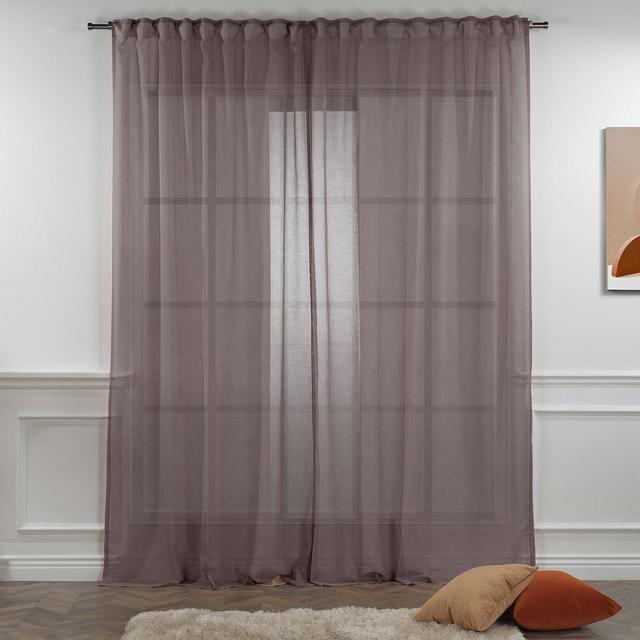 Gardine Sheer, transparent Lilijan Home & Curtain Vorhang-Farbe: Braun, Vorhanggröße: 280 cm B x 225 T cm on Productcaster.