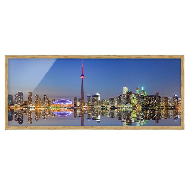 Toronto City Skyline in Front of Lake Ontario - Picture Frame Photograph Brayden Studio Size: 30cm H x 75cm W x 2cm D, Frame Option: Brown Framed on Productcaster.