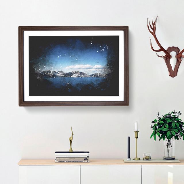 Crater Lake in Oregon - Picture Frame Graphic Art Print East Urban Home Size: 33cm H x 45cm W x 2cm D, Frame Option: Walnut Framed on Productcaster.