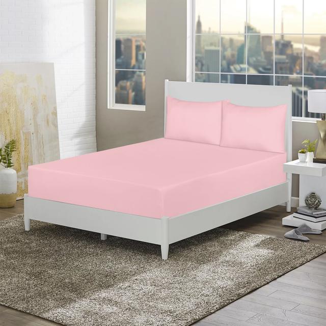 Microfiber Brushed 40cm Deep Fitted Sheet Royal Home Furnishing Colour: Pink, Size: Super King (6') on Productcaster.