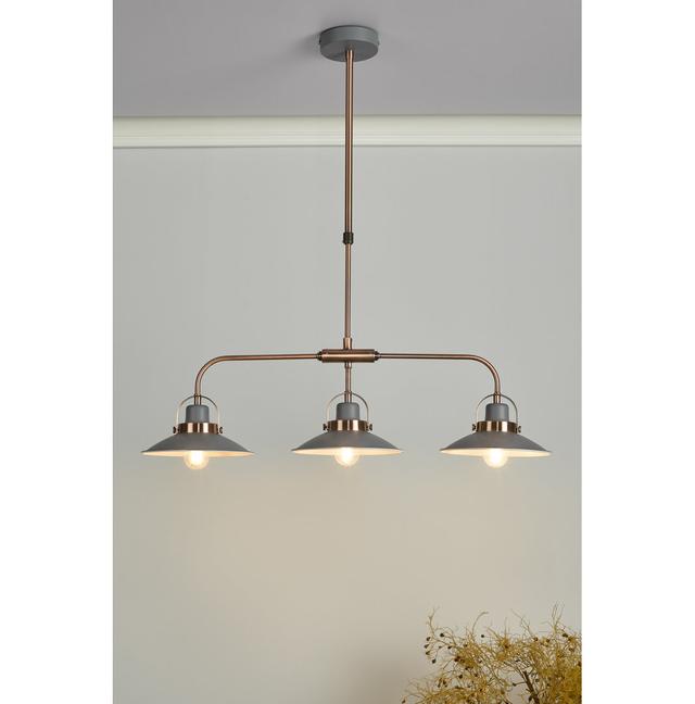 Amalia 3 - Light Kitchen Island Pendant Zipcode Design Finish: Copper/Grey on Productcaster.