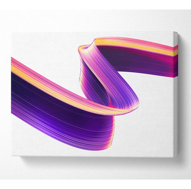 Purple Ribbon Swirl - Wrapped Canvas Graphic Art Metro Lane Size: 66cm H x 106.6cm W on Productcaster.