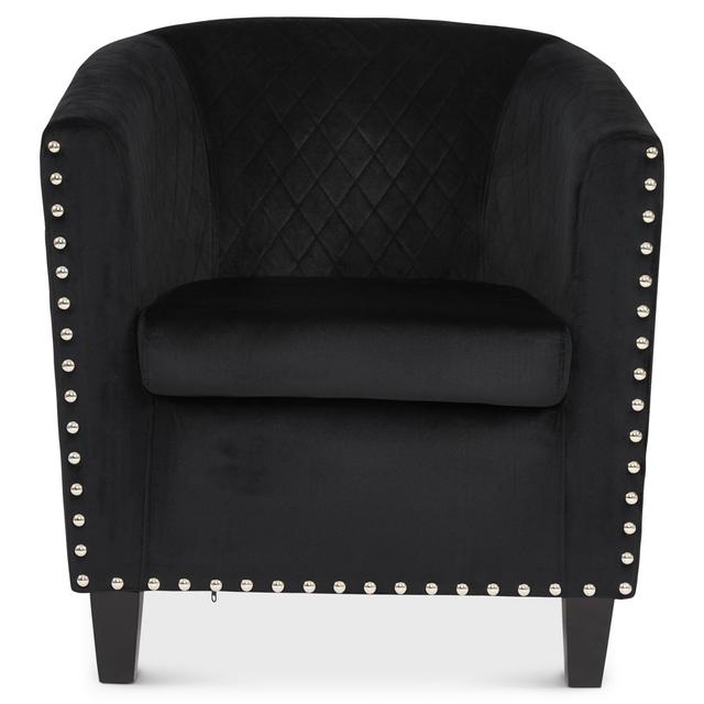 Adhelin Tub Chair Mercer41 Leg Colour: Black, Upholstery Colour: Black on Productcaster.