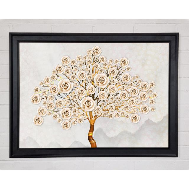 Huge Rose Tree ClassicLiving Size: 84.1cm H x 118.9cm W x 1.5cm D, Format: Matte Black Framed Paper on Productcaster.