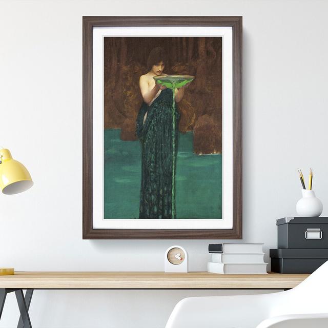 Circe Invidiosa by John William Waterhouse - Picture Frame Painting East Urban Home Frame Option: Walnut Framed, Size: 65cm H x 48cm W x 2cm D on Productcaster.