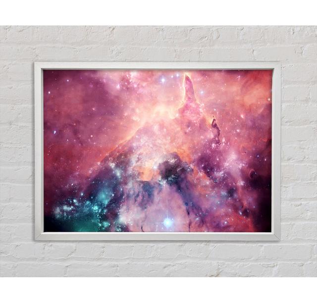 Horsehead Nebula Pink Framed Print Ivy Bronx Size: 100cm H x 141.4cm W x 3.3cm D, Format: White Framed Canvas on Productcaster.