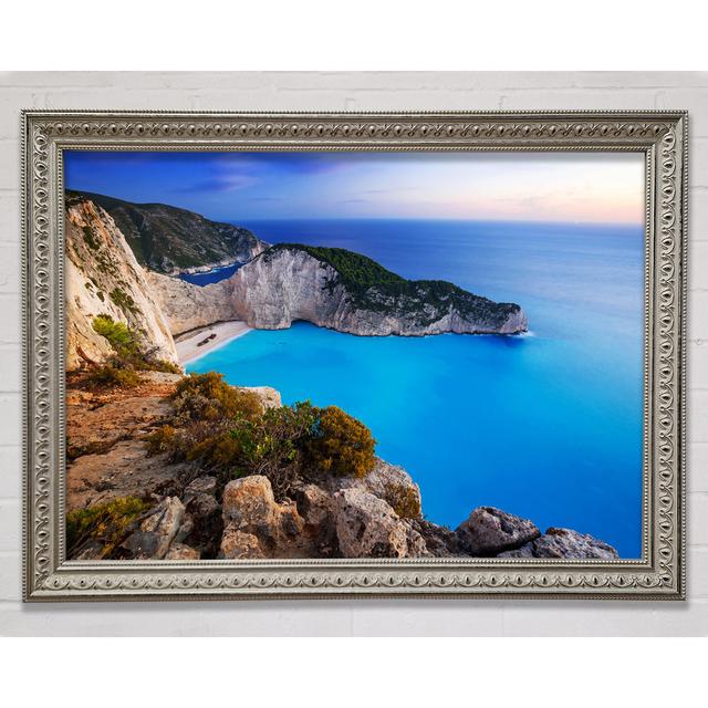 Perfect Beach Hideaway Framed Print House of Hampton Size: 84.1cm H x 118.9cm W x 3cm D, Format: Silver Framed Paper on Productcaster.