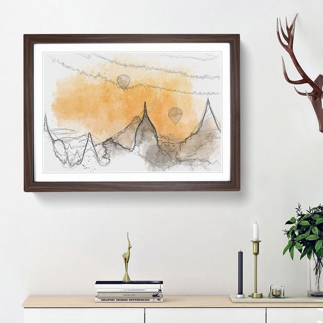 Hot Air Balloons over Old Bagan in Abstract - Picture Frame Graphic Art Print East Urban Home Size: 27cm H x 36cm W x 2cm D, Frame Option: Walnut Fram on Productcaster.