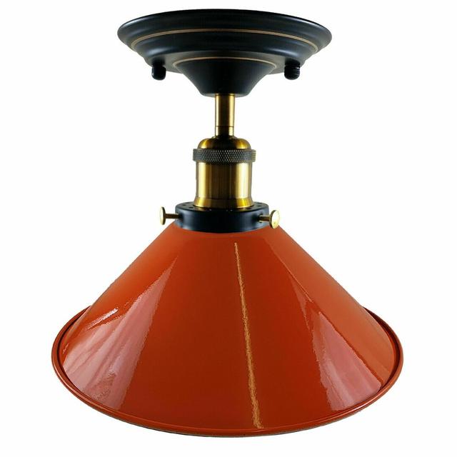 Macleod 1-Light 22cm Semi Flush Mount Borough Wharf Fixture Finish: Red on Productcaster.