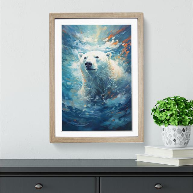 Polar Bear Romanticism - Print Alpen Home Format: Oak Framed, Size: 64cm H x 46cm W x 2cm D on Productcaster.