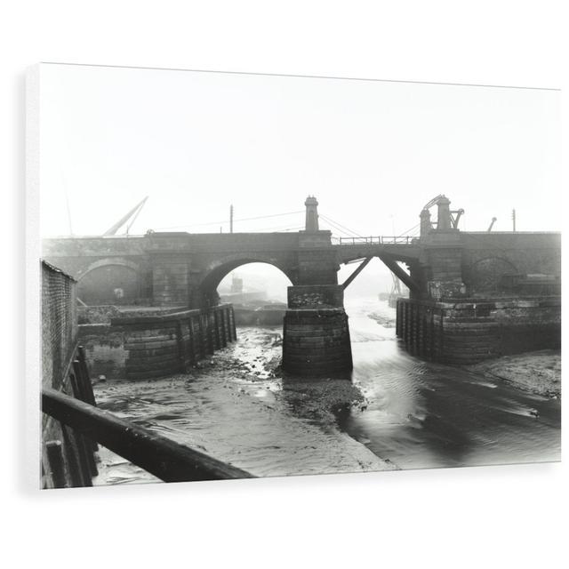 Railway Bridge Across Deptford Creek, London, 1913 - Photograph Print Marlow Home Co. Size: 77.9 cm H x 100 cm W x 3.8 cm D, Format: Wrapped Canvas on Productcaster.