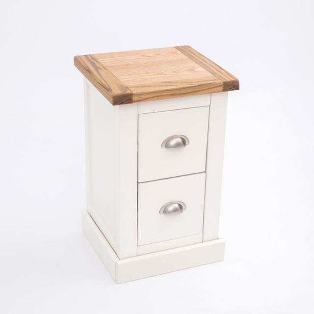 2 Drawer Bedside Table Natur Pur Base Colour: White, Handle Colour: Chrome Cup on Productcaster.