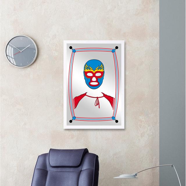 'Lucha Libre Mirror' Framed Graphic Art Print on Glass Oliver Gal Size: 157cm H x 107cm W on Productcaster.