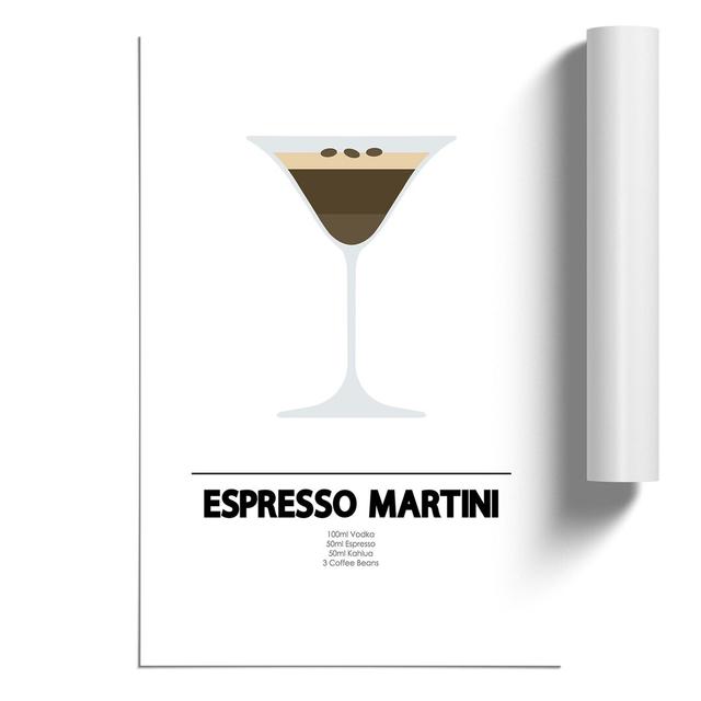 Espresso Martini Cocktail - Unframed Graphic Art on Paper East Urban Home Size: 84cm H x 59cm W x 0.1cm D on Productcaster.